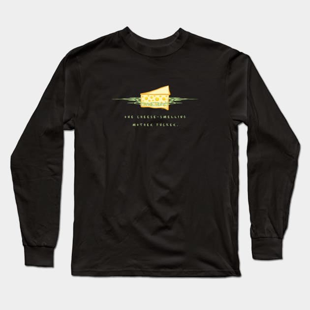 Cheese Smelling MoFo Long Sleeve T-Shirt by EshiPaints